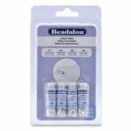 Beadalon Quetschperlen rohrform Pack (0.8mm, 1.3mm, 1.5mm, 1.8mm) Silber