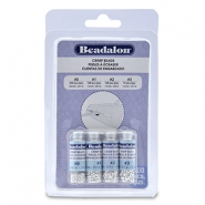 Beadalon Quetschperlen Pack (0.8mm, 1.3mm, 1.5mm, 1.8mm) Silber