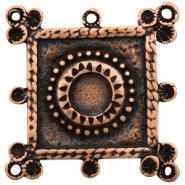 Metall Anh&auml;nger TQ viereckig mit Fassung f&uuml;r Swarovski PP32 Kupfer (nickelfrei)