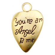 Metall Anh&auml;nger TQ Herz "You're an Angel to me" Gold (nickelfrei)