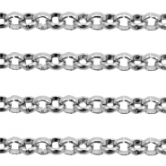 Stainless Steel - Rostfrei Stahl Schmuckzubeh&ouml;r Gliederkette 3mm Antik silber