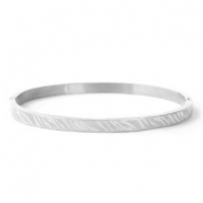 Armbänder aus Stainless Steel - Rostfreiem Stahl Zebra Print Silber