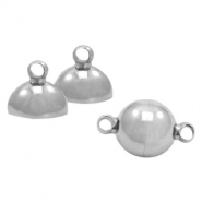 Stainless Steel - Rostfrei Stahl Schmuckzubeh&ouml;r Magnetverschluss Ball 8mm Antik silber