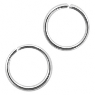 Stainless Steel - Rostfreiem Stahl Schmuckzubeh&ouml;r Binderinge 6mm Antik silber