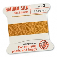 Griffin bead cord natural silk Ø0.5mm Amber yellow