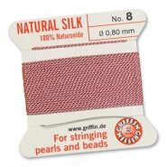 Griffin bead cord natural silk Ø0.8mm Dark pink