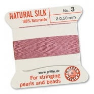 Griffin bead cord natural silk Ø0.5mm Dark pink