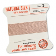 Griffin bead cord natural silk Ø0.5mm Light pink