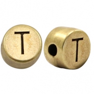 Perlen Buchstabe DQ  T Antik bronze (nickelfrei)
