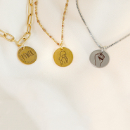 Weiblicher Schmuck mit Anhängern aus Edelstahl und DQ-Metallperlen