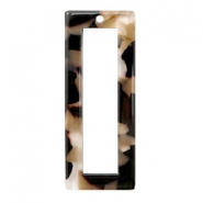 Resin Anhänger Rechteck 40x16mm Mixed brown