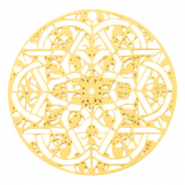 Bohemian Anh&auml;nger rund Mandala Gold (Nickelfrei)