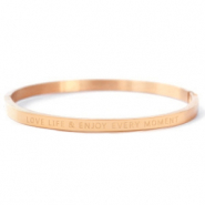 Armbänder aus Stainless Steel - Rostfreiem Stahl "LOVE LIFE AND ENJOY EVERY MOMENT" Rosegold
