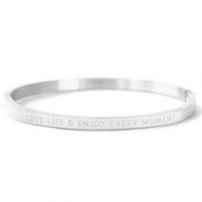Armbänder aus Stainless Steel - Rostfreiem Stahl "LOVE LIFE AND ENJOY EVERY MOMENT" Silver