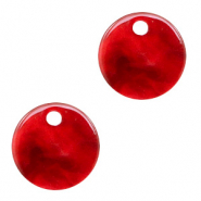 Resin Anh&auml;nger rund 12mm Cherry red