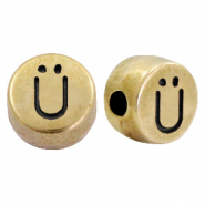 Metall Perlen Buchstabe DQ &Uuml; Antik bronze (Nickelfrei)