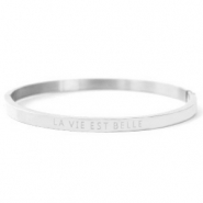Armbänder aus Stainless Steel - Rostfreiem Stahl "LA VIE EST BELLE" Silber