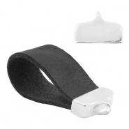 Metall Endkappen DQ Ø20x5mm mit Öse Antik silber (Nickelfrei)