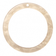 Resin Anh&auml;nger rund 35mm&nbsp; Light semolina beige