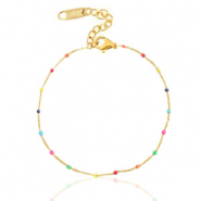 Armb&auml;nder aus Stainless Steel - Rostfreiem Stahl Regenbogen Gold