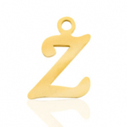 Stainless Steel - Rostfreiem Stahl Anh&auml;nger Initial Z Gold