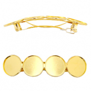 Haarspangen Metall Fassungen für 4 Cabochons 20mm Gold