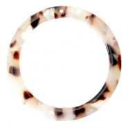 Resin Anh&auml;nger rund 35mm Mixed beige brown