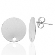 Metall Zubeh&ouml;r TQ Ohrstecker 15mm mit &Ouml;se Antik silber