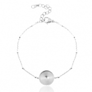 Polaris Steel Armband aus Stainless Steel mit Fassung f&uuml;r 12mm Cabochon Ball Silber