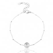 Polaris Steel Armband aus Stainless Steel mit Fassung f&uuml;r 7mm Cabochon / Swarovski SS34 Ball Silber