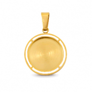 Polaris Steel Anh&auml;nger aus Stainless Steel mit Fassung f&uuml;r 12mm Cabochon Gold