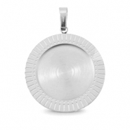 Polaris Steel Anh&auml;nger aus Stainless Steel mit Fassung f&uuml;r 20mm Cabochon Silber