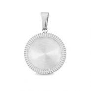 Polaris Steel Anh&auml;nger aus Stainless Steel mit Fassung f&uuml;r 12mm Cabochon Silber