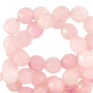 Naturstein Perlen Quarz Facett geschliffen 8mm Blossom pink-opal AB coating