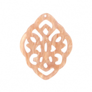 Resin Anh&auml;nger Rhombus Barock Peach pink