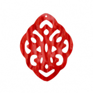 Resin Anh&auml;nger Rhombus Barock Chilli red