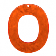 Resin Anh&auml;nger Oval 48x40mm Tangerine tango orange