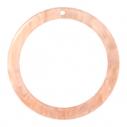 Resin Anh&auml;nger rund 35mm Peach pink