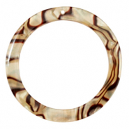 Resin Anh&auml;nger rund 35mm Incense beige pearl