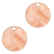 Resin Anh&auml;nger rund 12mm Peach pink