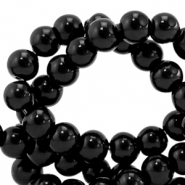 6 mm Glasperlen opaque Black