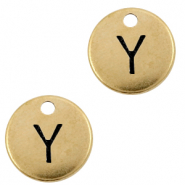 Metall Anh&auml;nger DQ Initiale Y Antik bronze (Nickelfrei)