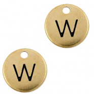 Metall Anhänger DQ Initiale W Antik bronze (Nickelfrei)