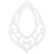 Resin Anh&auml;nger Barock Tropfen Bright white
