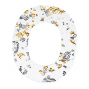 Resin Anh&auml;nger Oval Silver gold-transparent