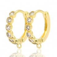 Brass TQ Metall Ohrringe Strass verschliessbar mit &Ouml;se Gold