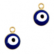 Basic Quality Metall Anh&auml;nger Nazar Auge 6mm Gold-blau