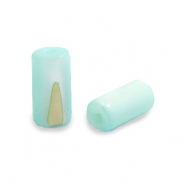 Muschel Perlen Tube Light turquoise blue