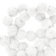 Naturstein Perlen 8mm matt Lava White