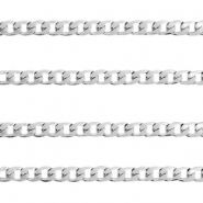 Stainless Steel - Rostfrei Stahl Schmuckzubeh&ouml;r Gliederkette Gourmet Glieder  Silber